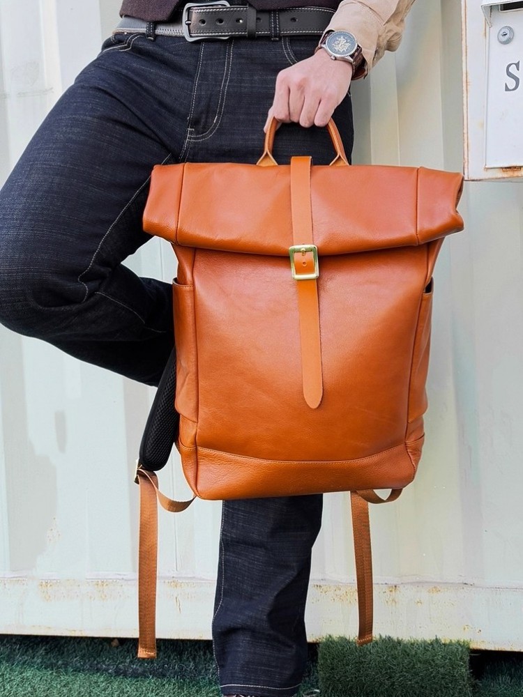 Large Capacity Mens Genuine Le - Leather Backpack Vintage recensione e prezzo