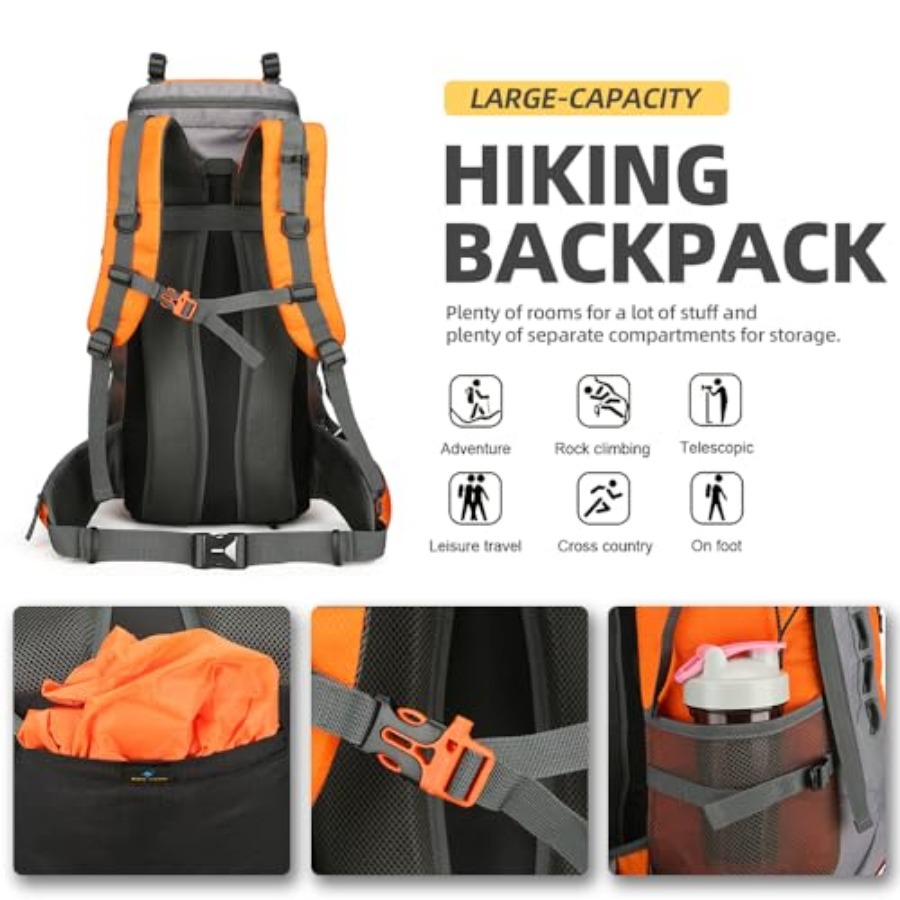 60L Hiking Backpack for Men an - Rain Cover Backpack recensione e prezzo