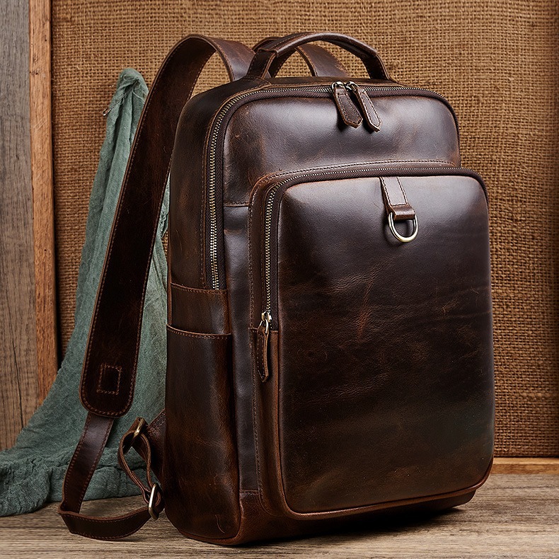 Men's Top Grain Waxed Leather  - Leather Backpack Vintage recensione e prezzo