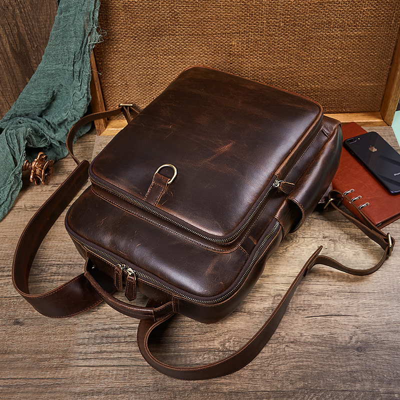 Men's Top Grain Waxed Leather  - Leather Backpack Vintage recensione e prezzo
