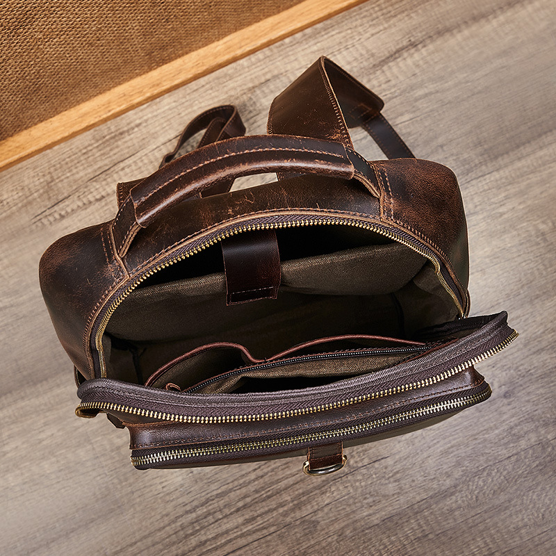 Men's Top Grain Waxed Leather  - Leather Backpack Vintage recensione e prezzo