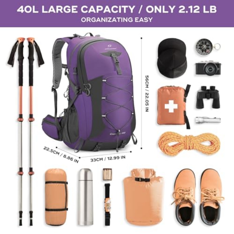 Hiking Backpack, Camping Backp - Rain Cover Backpack recensione e prezzo