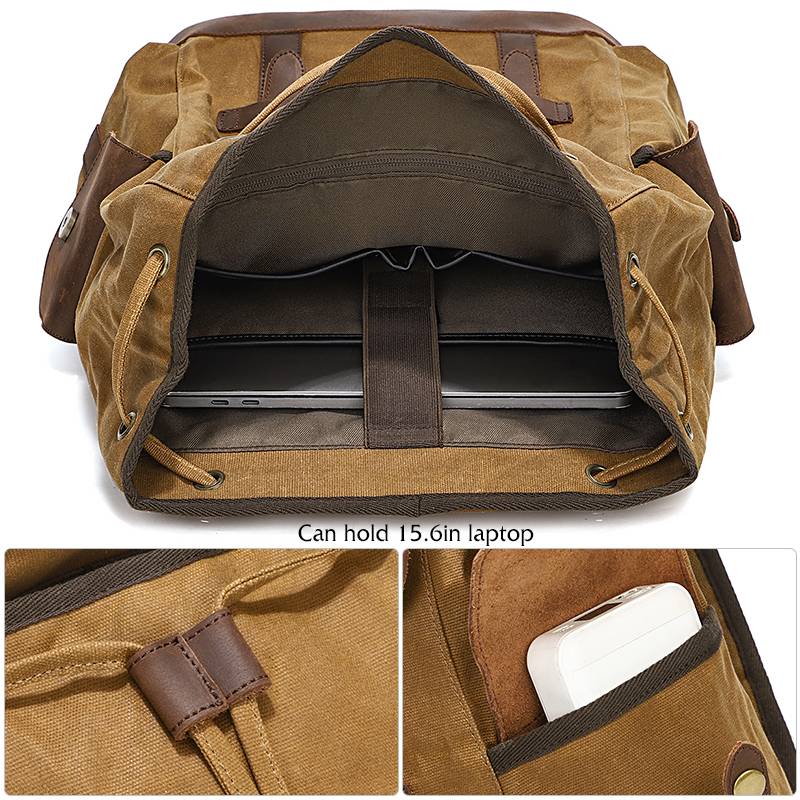 Men's Backpack Vintage Waxed C - Leather Backpack Vintage recensione e prezzo