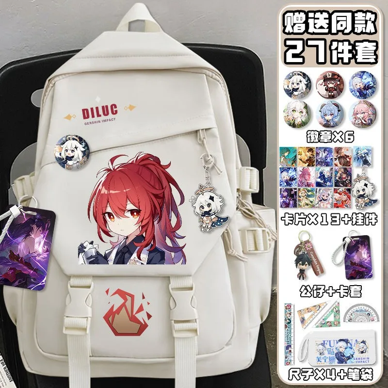 Black White, Genshin Impact, S - School Backpack Teen recensione e prezzo