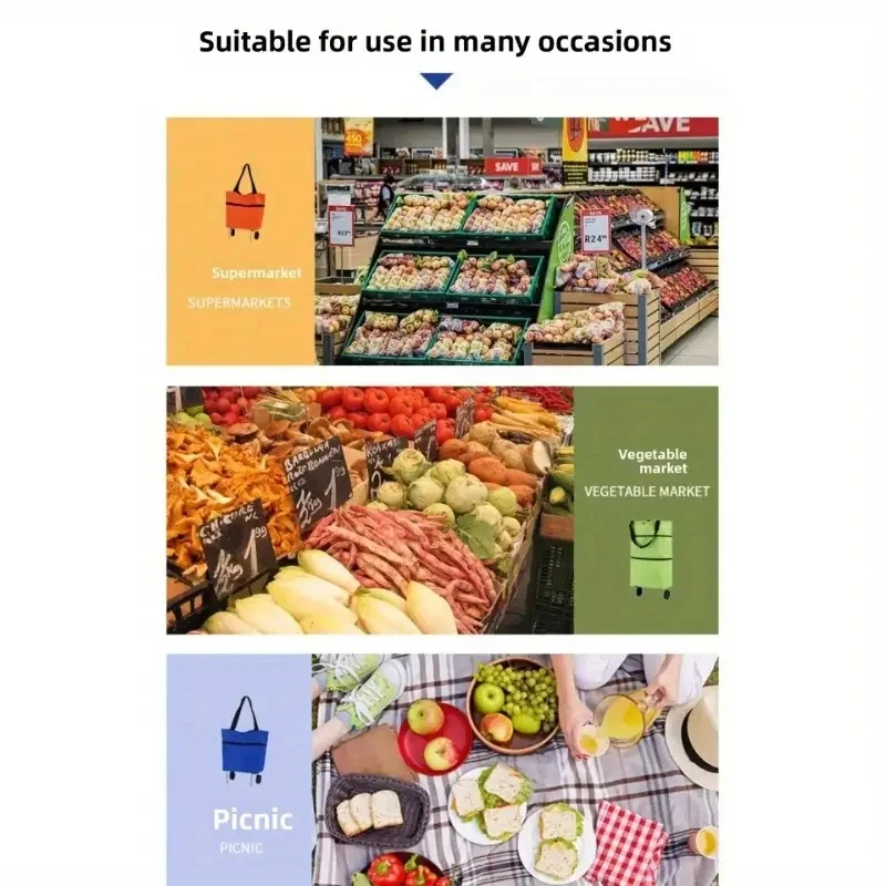 1pc Portable Shopping Cart wit - Foldable Backpack Small recensione e prezzo