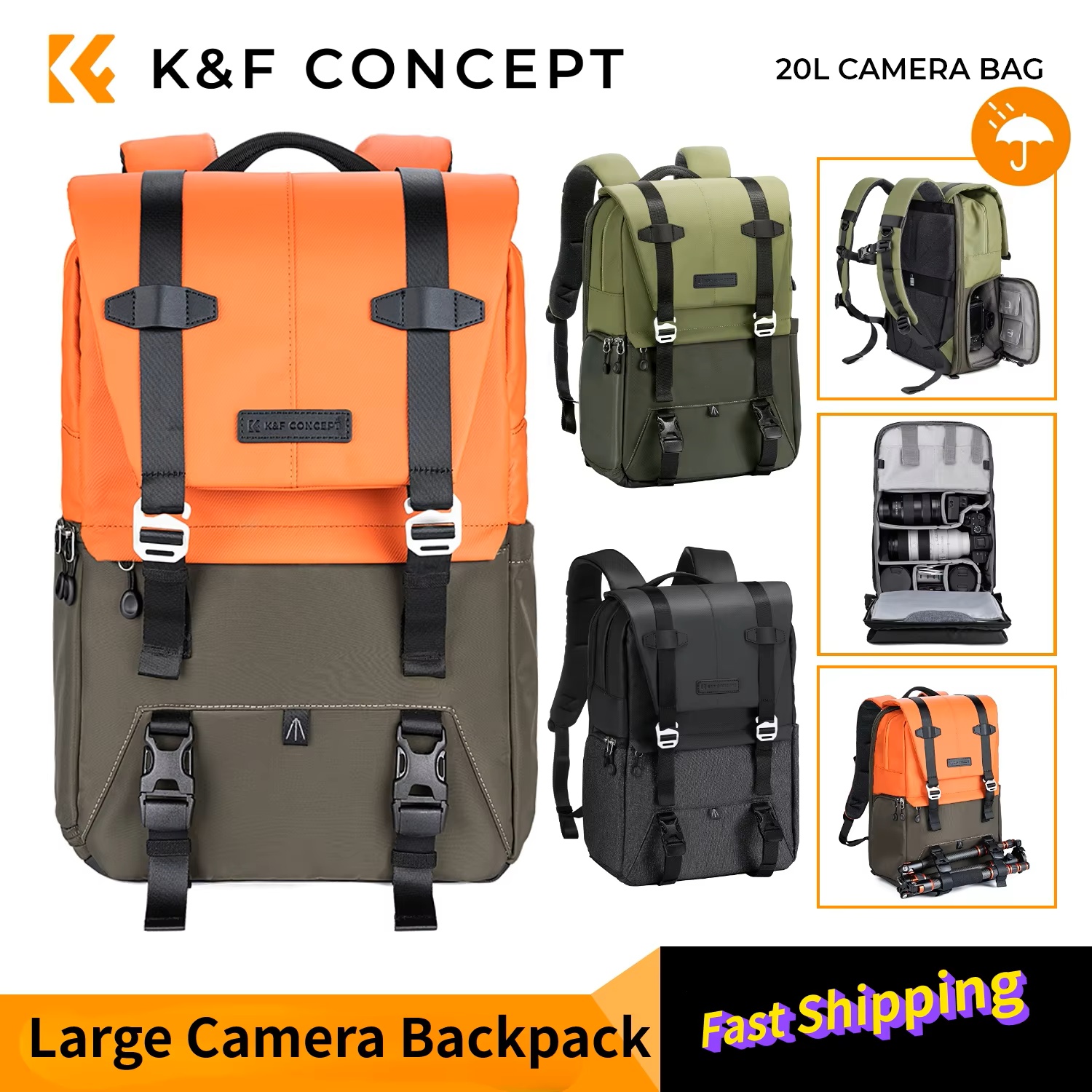 K&F CONCEPT Camera Backpack Tr - Laptop Backpack 15.6 recensione e prezzo