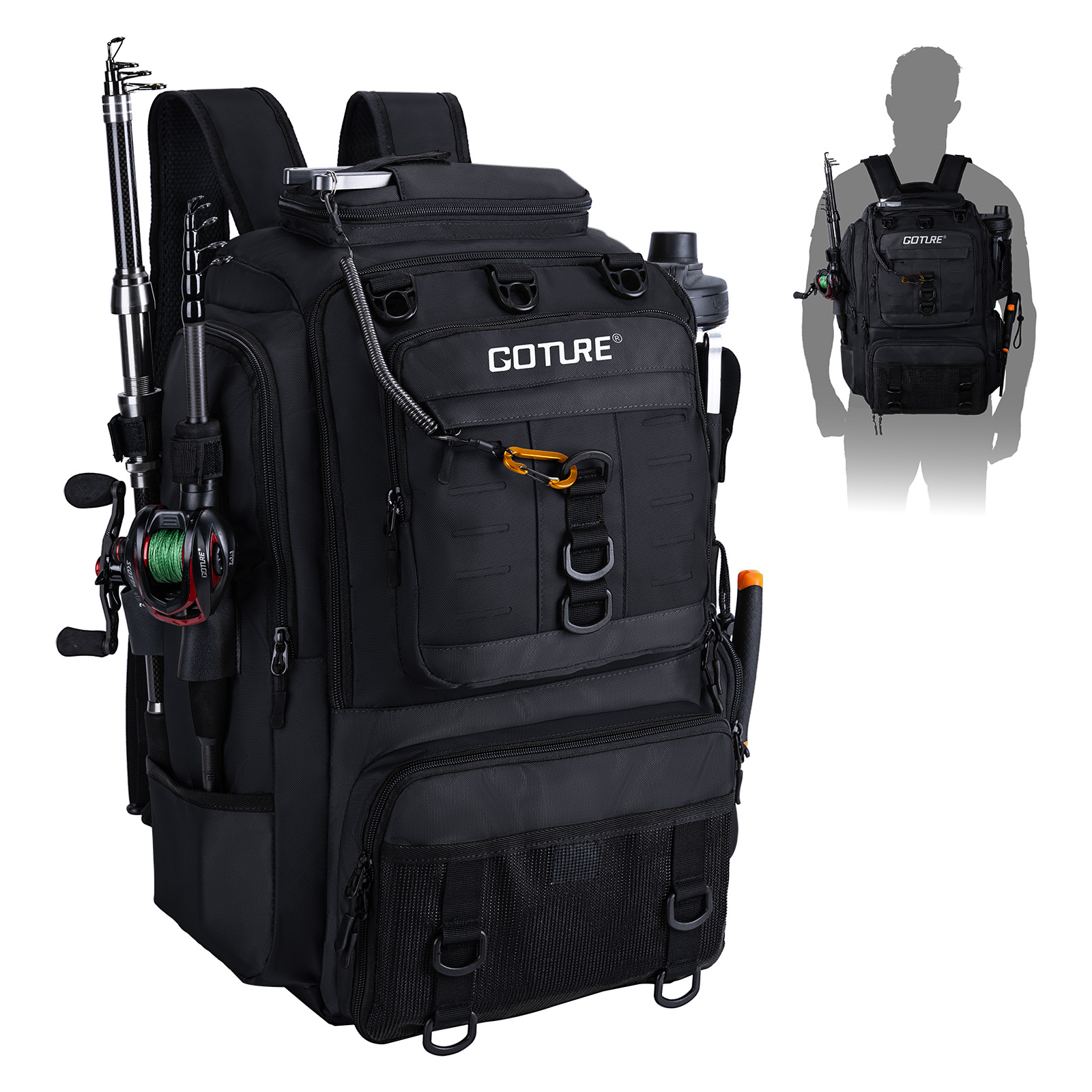 Goture Fishing Bag with Rod Ho - Backpack Insert Organizer recensione e prezzo