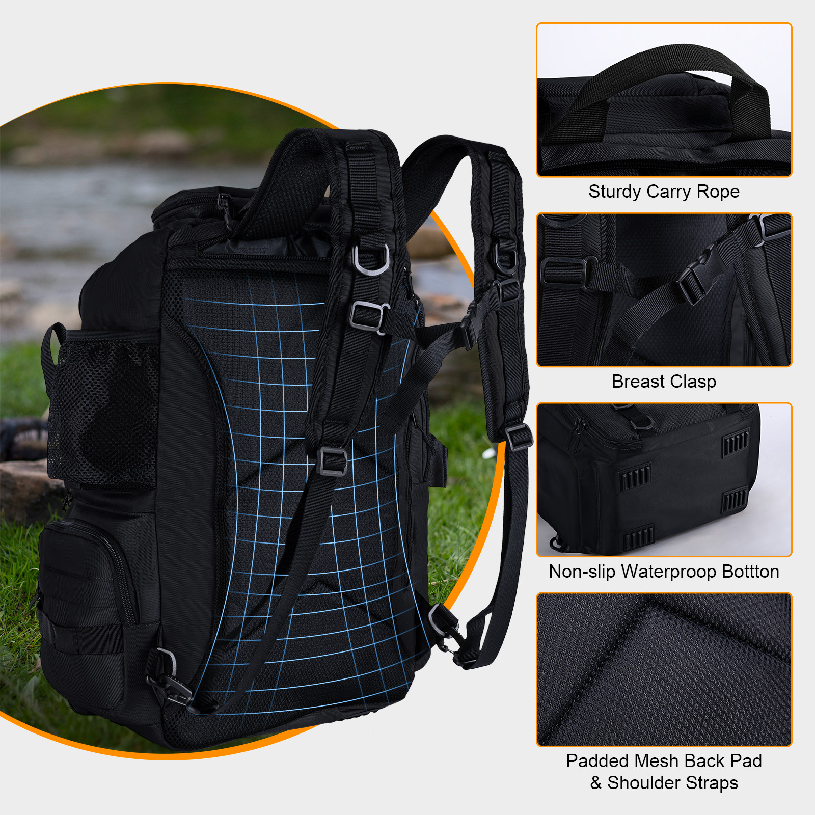 Goture Fishing Bag with Rod Ho - Backpack Insert Organizer recensione e prezzo