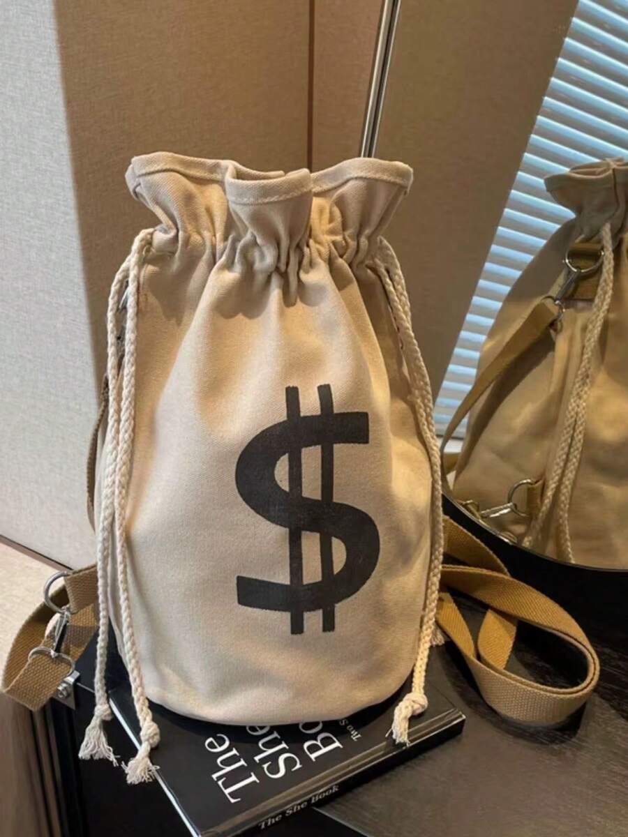 Black Canvas Drawstring Crossb - Canvas Backpack Casual recensione e prezzo