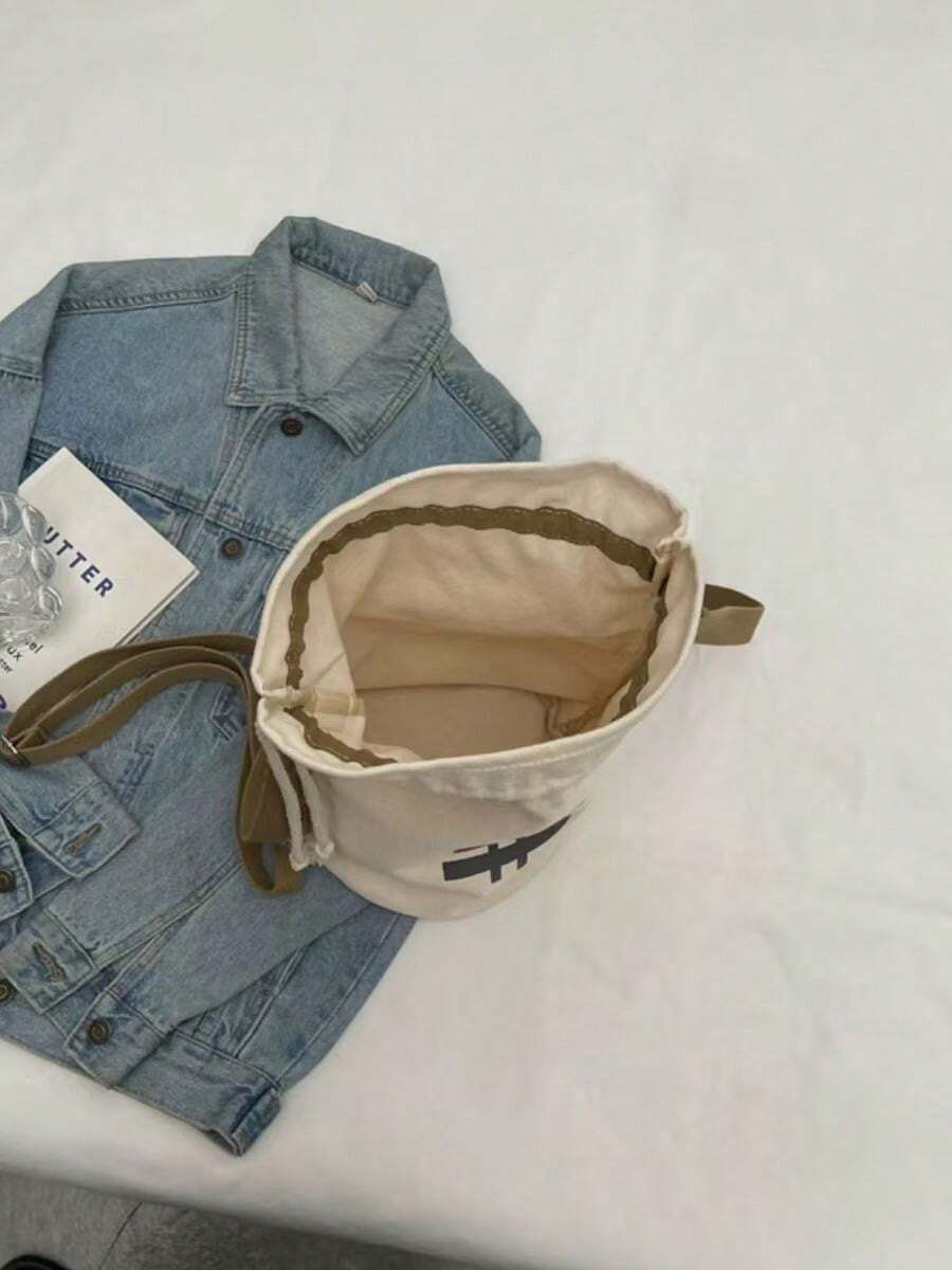 Black Canvas Drawstring Crossb - Canvas Backpack Casual recensione e prezzo