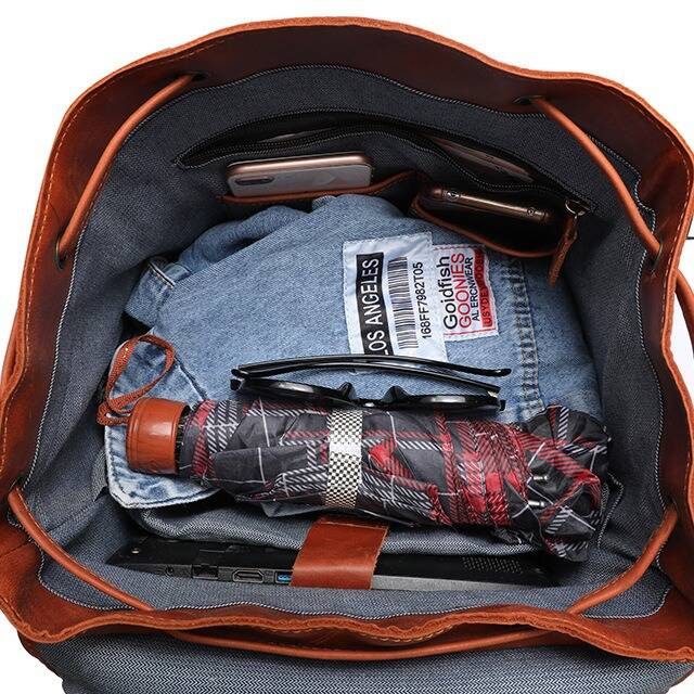 XZAN Men S Bags Fashion Europe - Leather Backpack Vintage recensione e prezzo