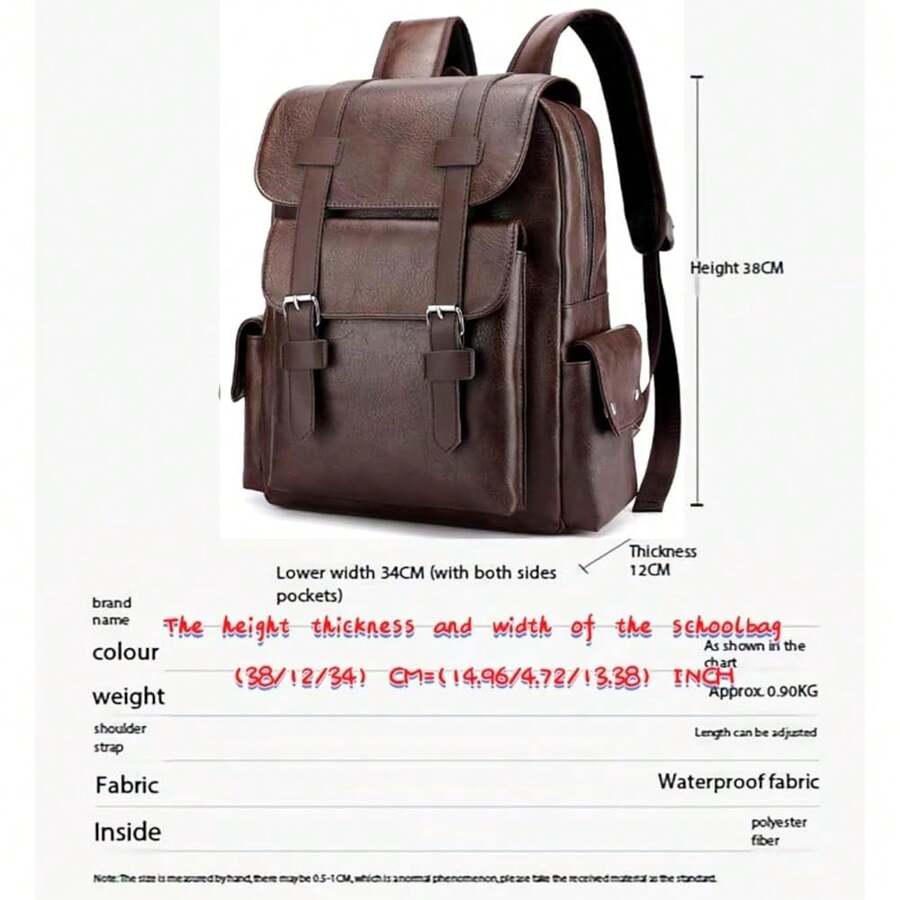 PU Leather Backpack For Men An - Laptop Backpack 15.6 recensione e prezzo
