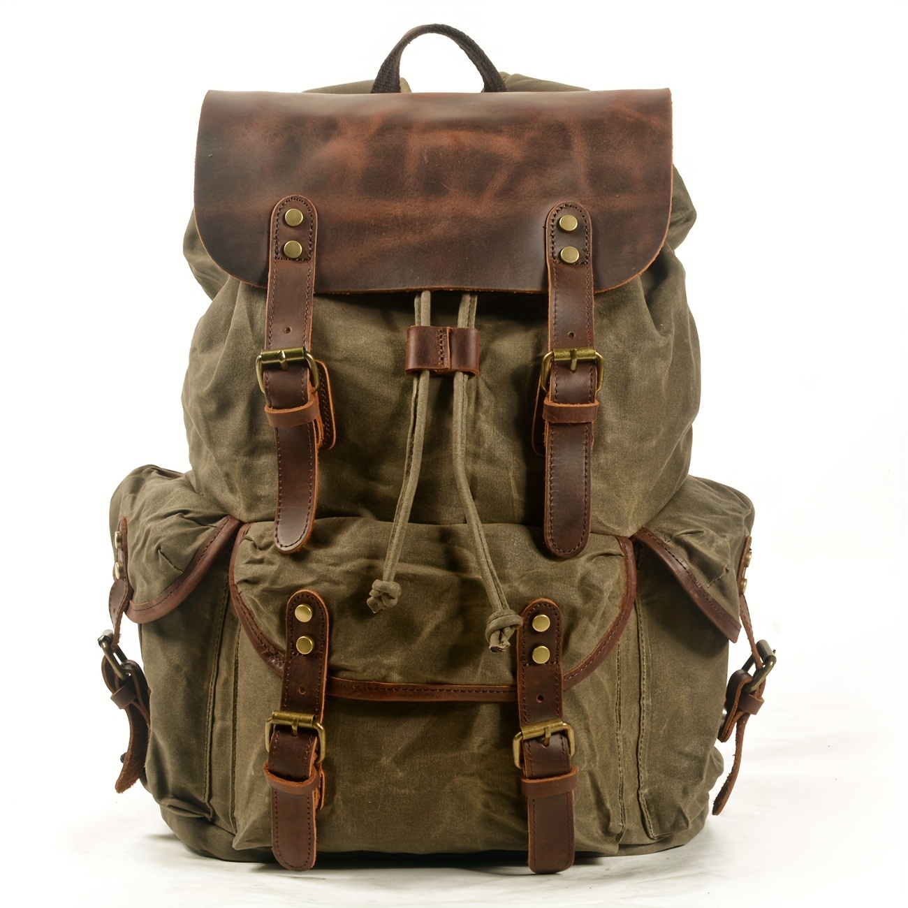 Vintage Men'S Leather Backpack - Canvas Backpack Casual recensione e prezzo
