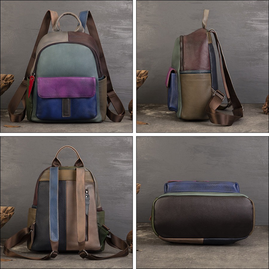 【New Arrival】 Vintage Color Bl - Leather Backpack Vintage recensione e prezzo