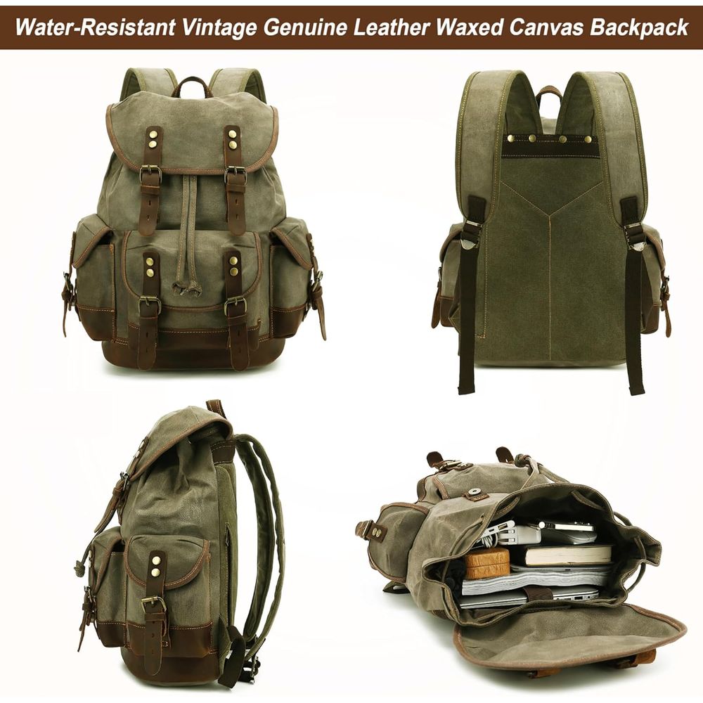 Vintage Canvas Leather Backpac - Leather Backpack Vintage recensione e prezzo