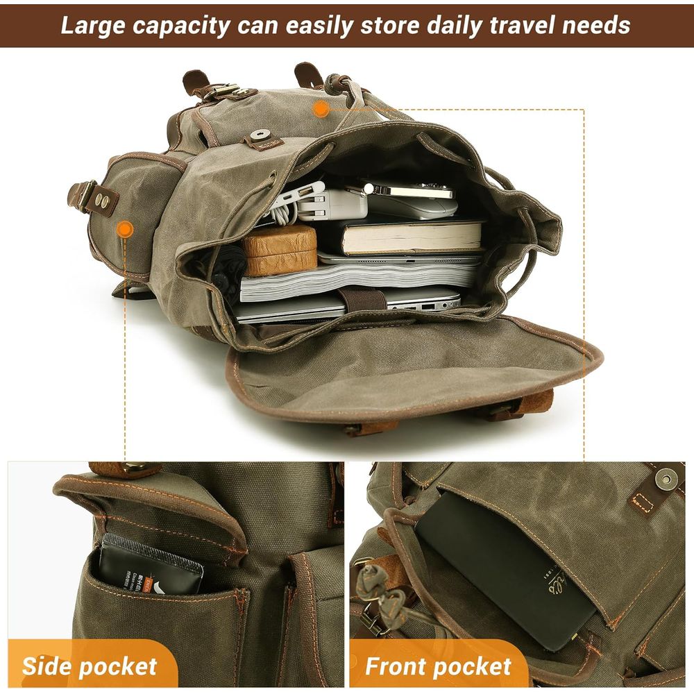 Vintage Canvas Leather Backpac - Leather Backpack Vintage recensione e prezzo