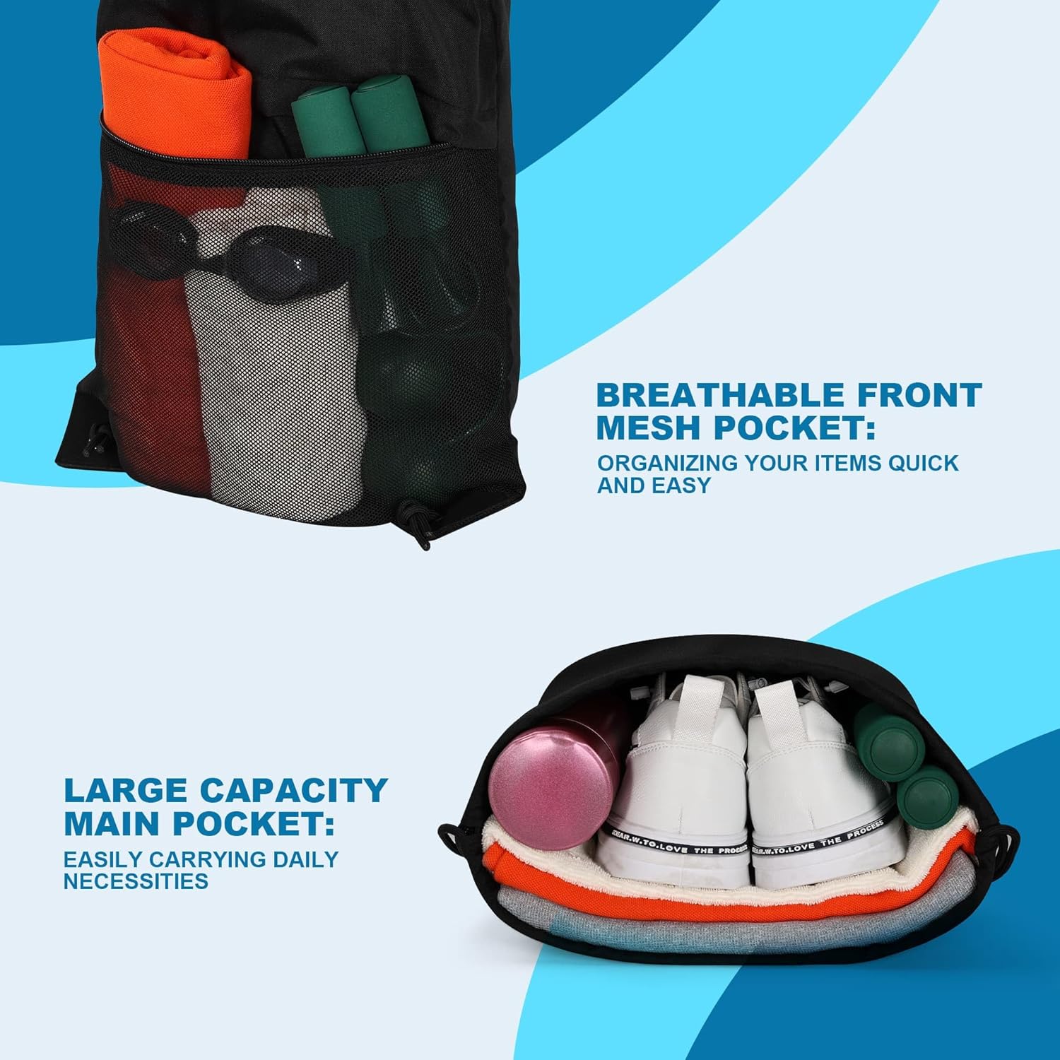 TILYMOL Drawstring Backpack Gy - Drawstring Gym Bag recensione e prezzo