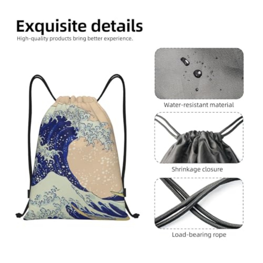 Japanese Kanagawa Ocean Great  - Drawstring Gym Bag recensione e prezzo