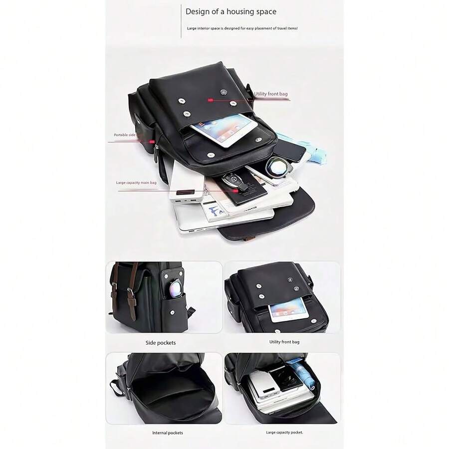 PU Leather Backpack For Men An - Laptop Backpack 15.6 recensione e prezzo