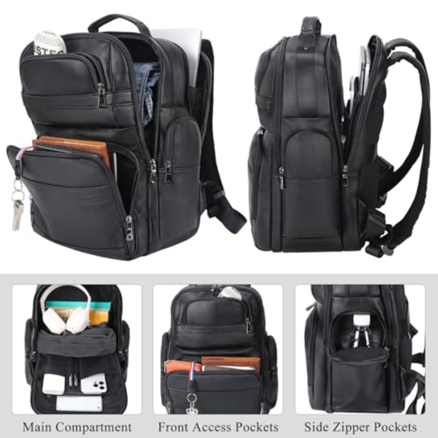 Men's Vintage Leather Backpack - Laptop Backpack 15.6 recensione e prezzo