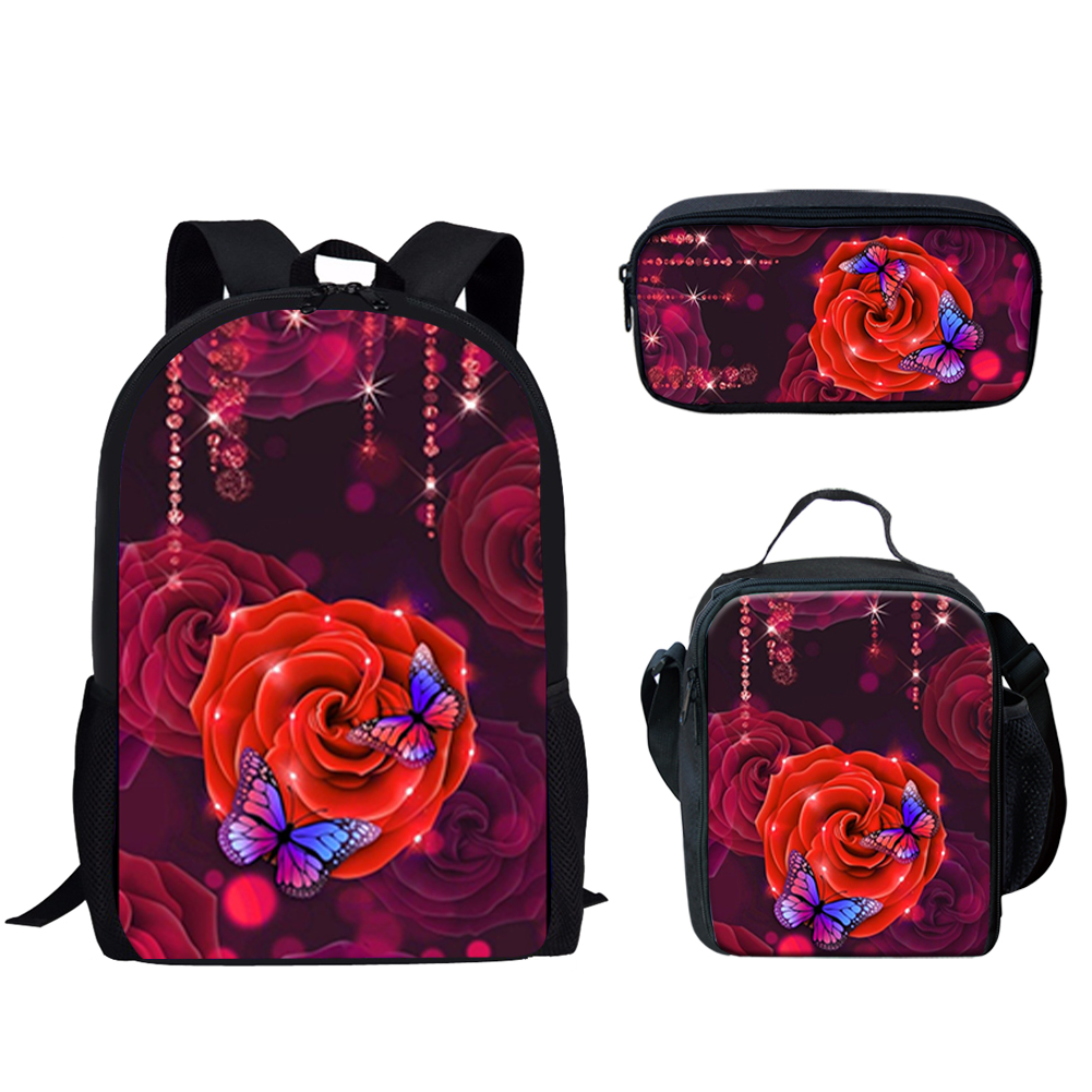 Gothic Red Rose Design Print 3 - School Backpack Teen recensione e prezzo