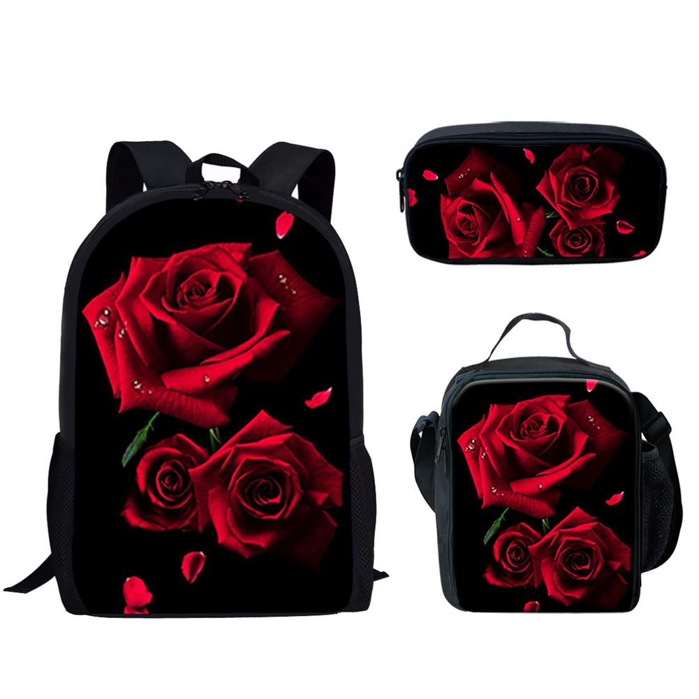 Gothic Red Rose Design Print 3 - School Backpack Teen recensione e prezzo
