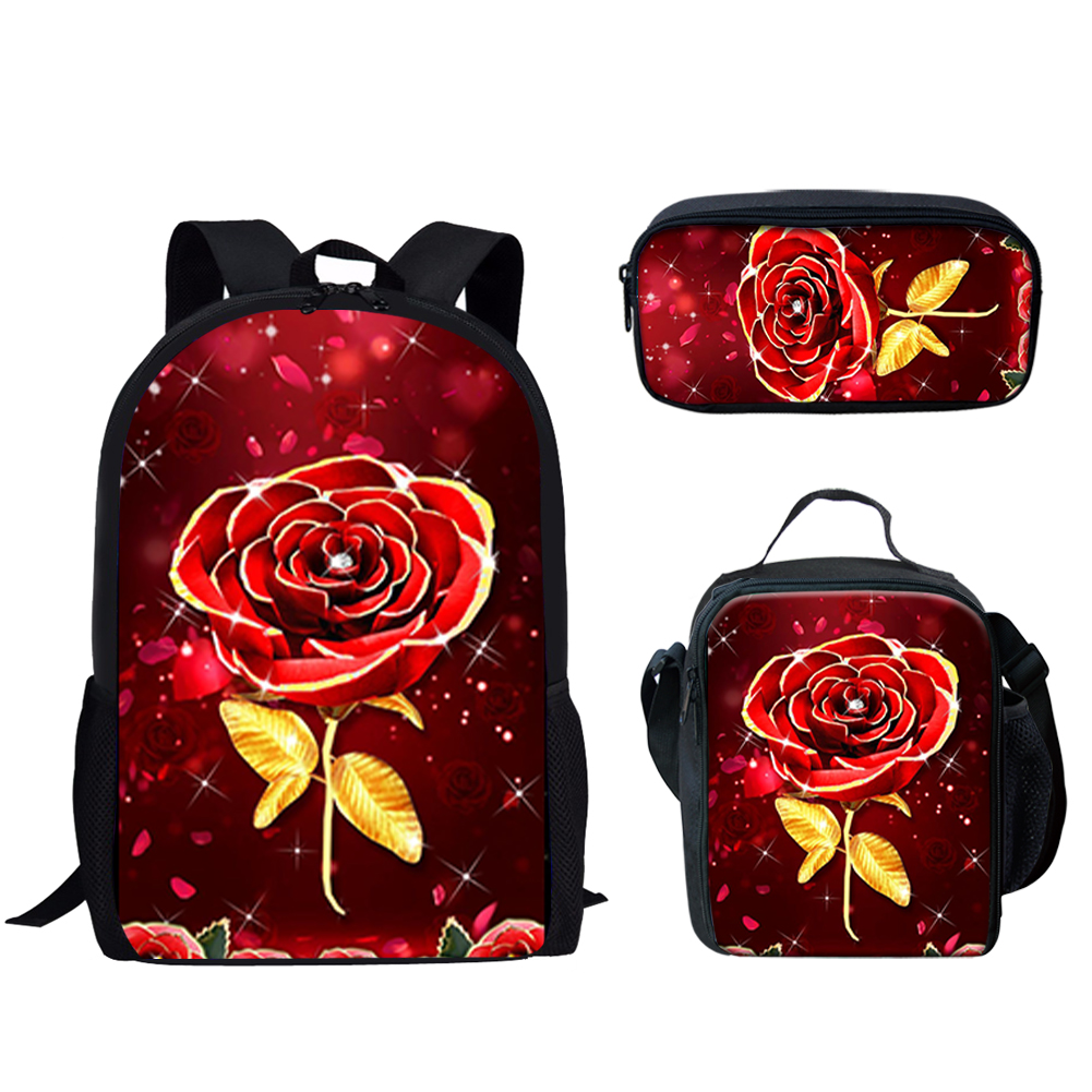 Gothic Red Rose Design Print 3 - School Backpack Teen recensione e prezzo