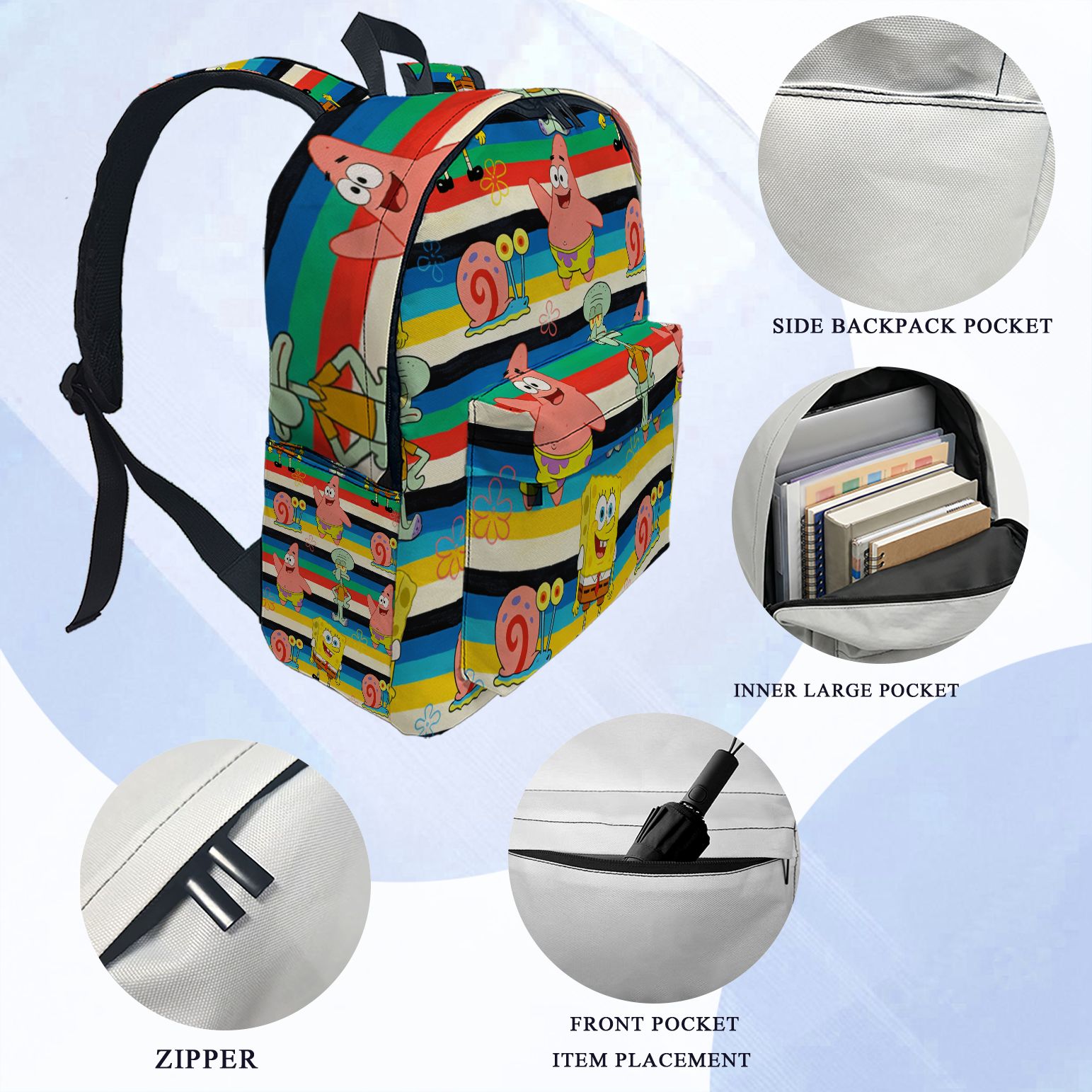 SpongeBob SquarePants Striped  - School Backpack Teen recensione e prezzo