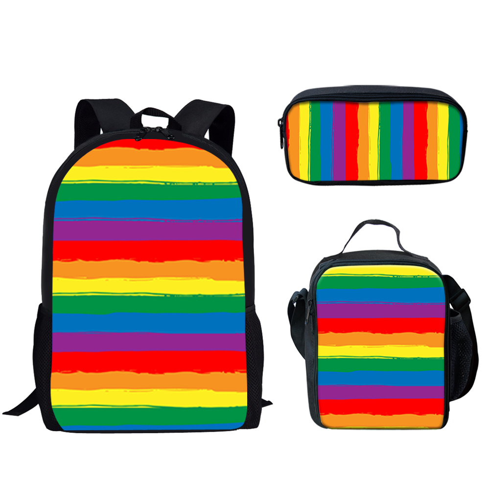 Rainbow Pride Stripes Print 3S - School Backpack Teen recensione e prezzo