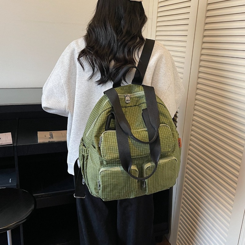 Multi-pocket Checkered Youth B - Canvas Backpack Casual recensione e prezzo