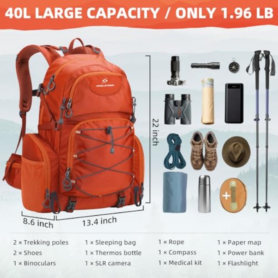Hiking Backpack, 40L Waterproo - Rain Cover Backpack recensione e prezzo