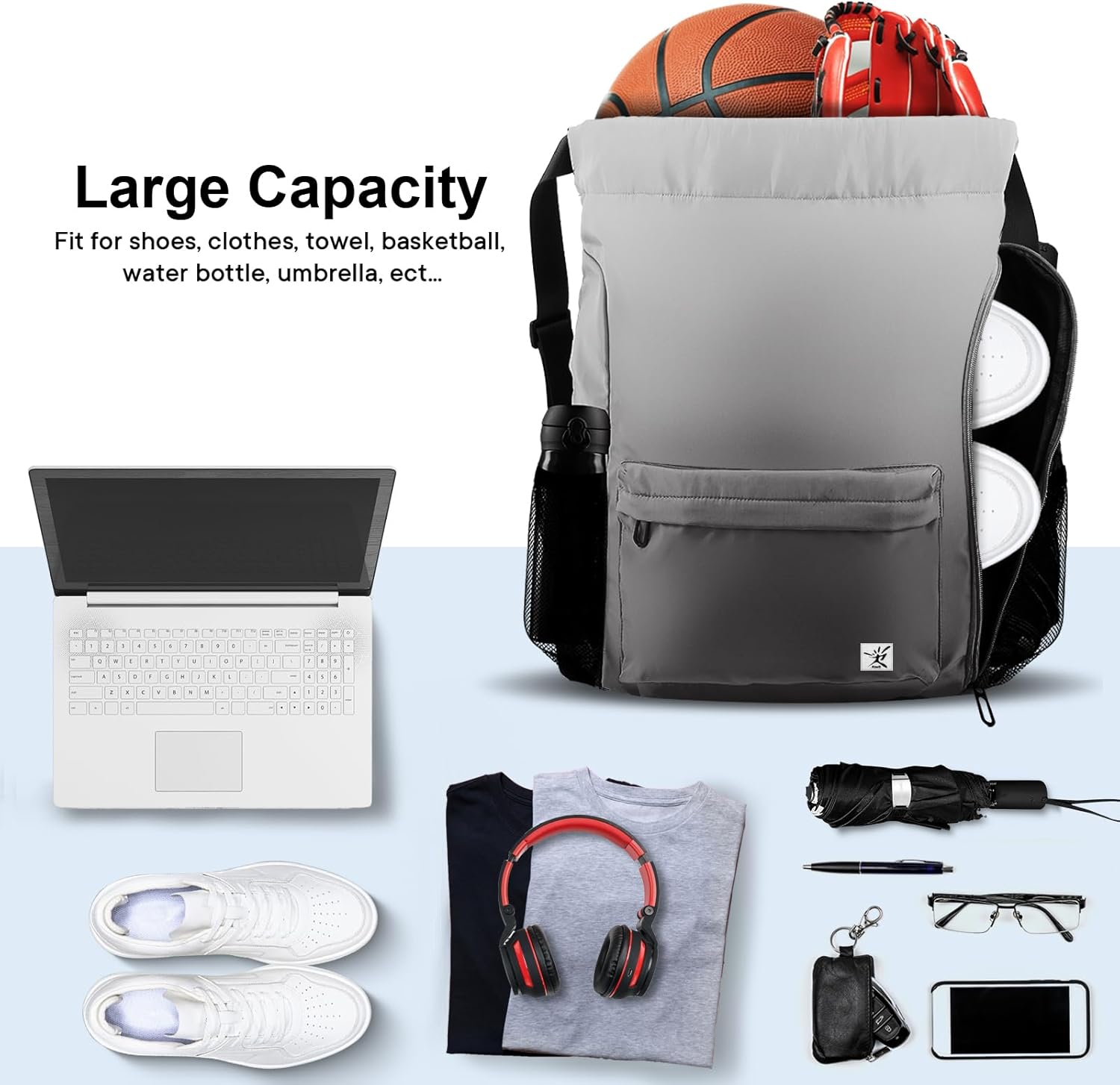 Drawstring Backpack with Mesh  - Drawstring Gym Bag recensione e prezzo