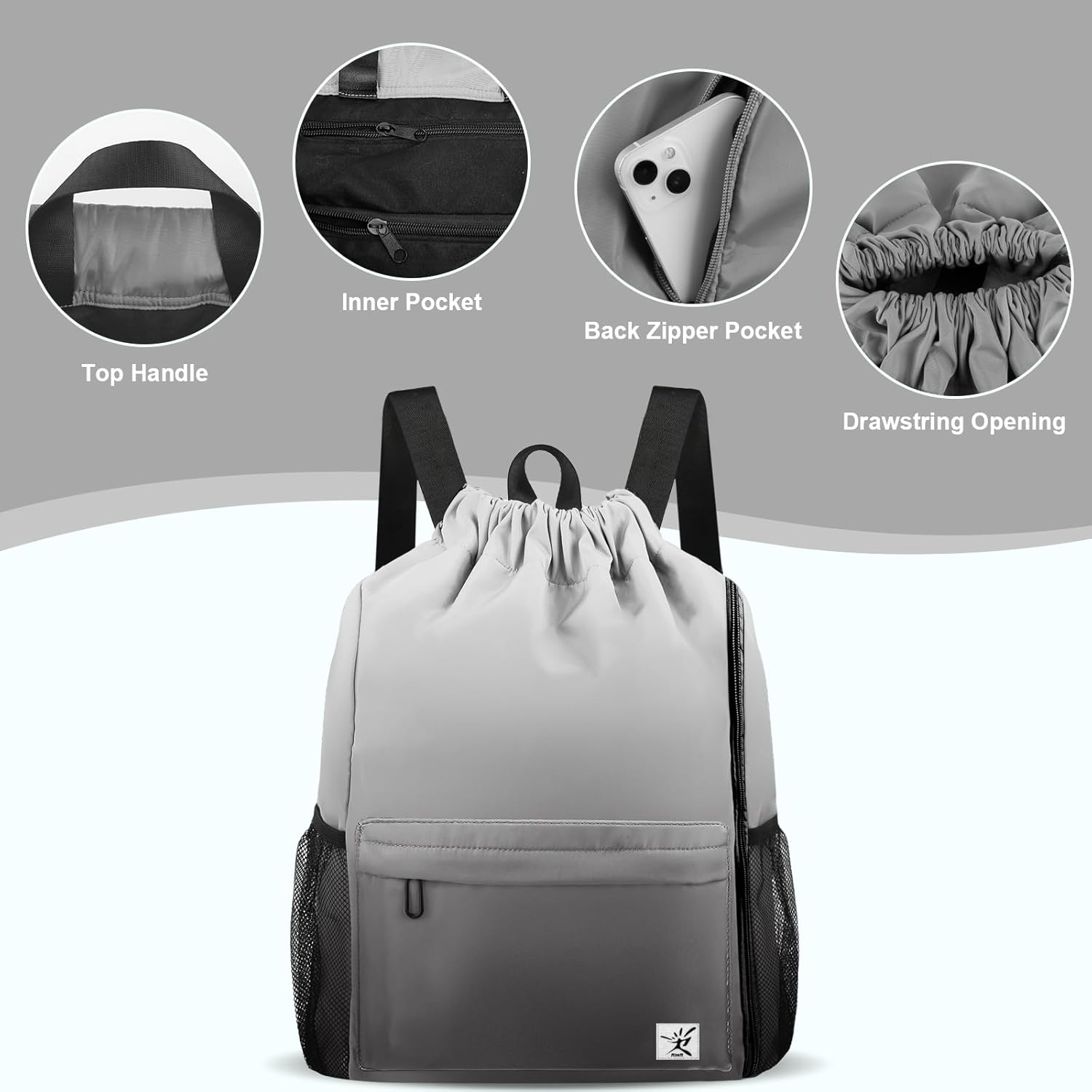 Drawstring Backpack with Mesh  - Drawstring Gym Bag recensione e prezzo