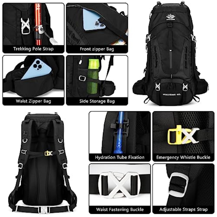 50L Hiking Backpack Men Campin - Rain Cover Backpack recensione e prezzo