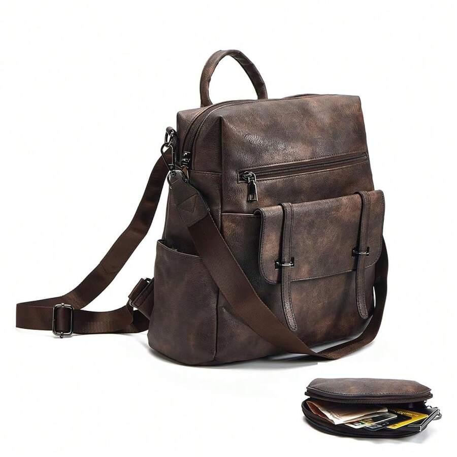 Women Fashion Vintage Brown PU - Laptop Backpack 15.6 recensione e prezzo