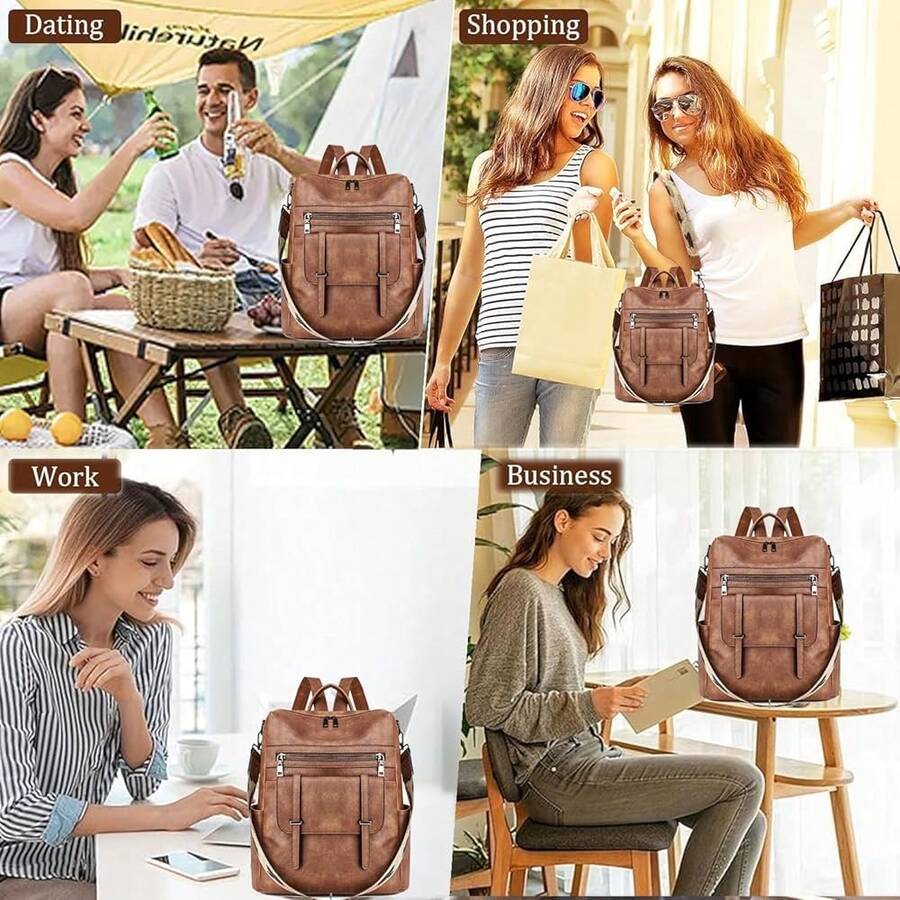 Women Fashion Vintage Brown PU - Laptop Backpack 15.6 recensione e prezzo