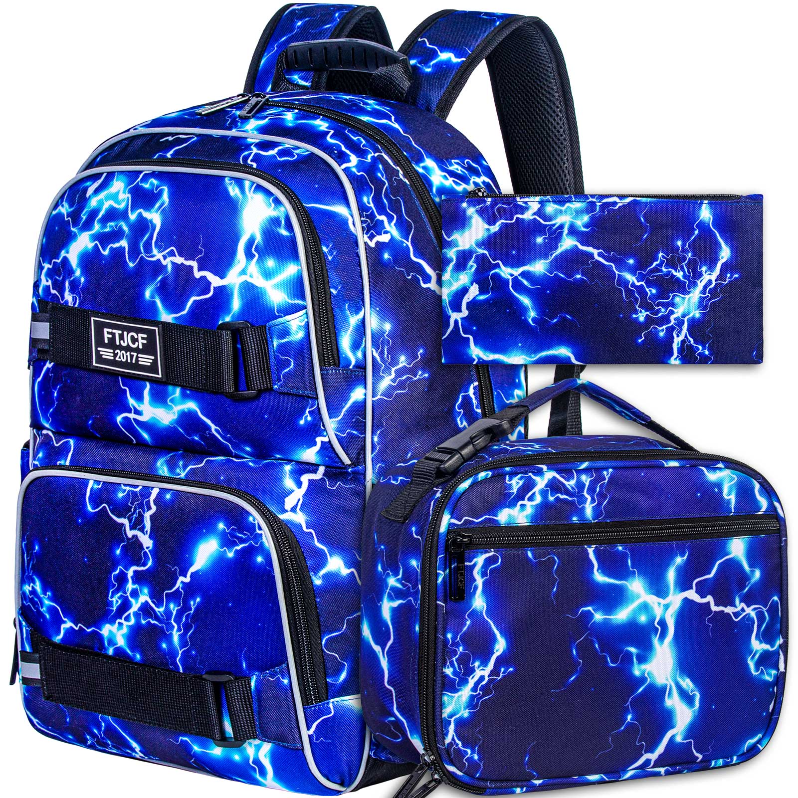 3PCS Lightning boys Backpack,  - School Backpack Teen recensione e prezzo