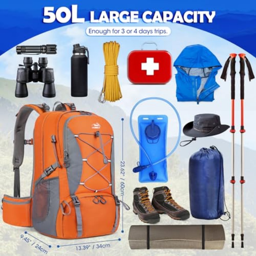 50L Hiking Backpack Waterproof - Hiking Backpack Waterproof recensione e prezzo