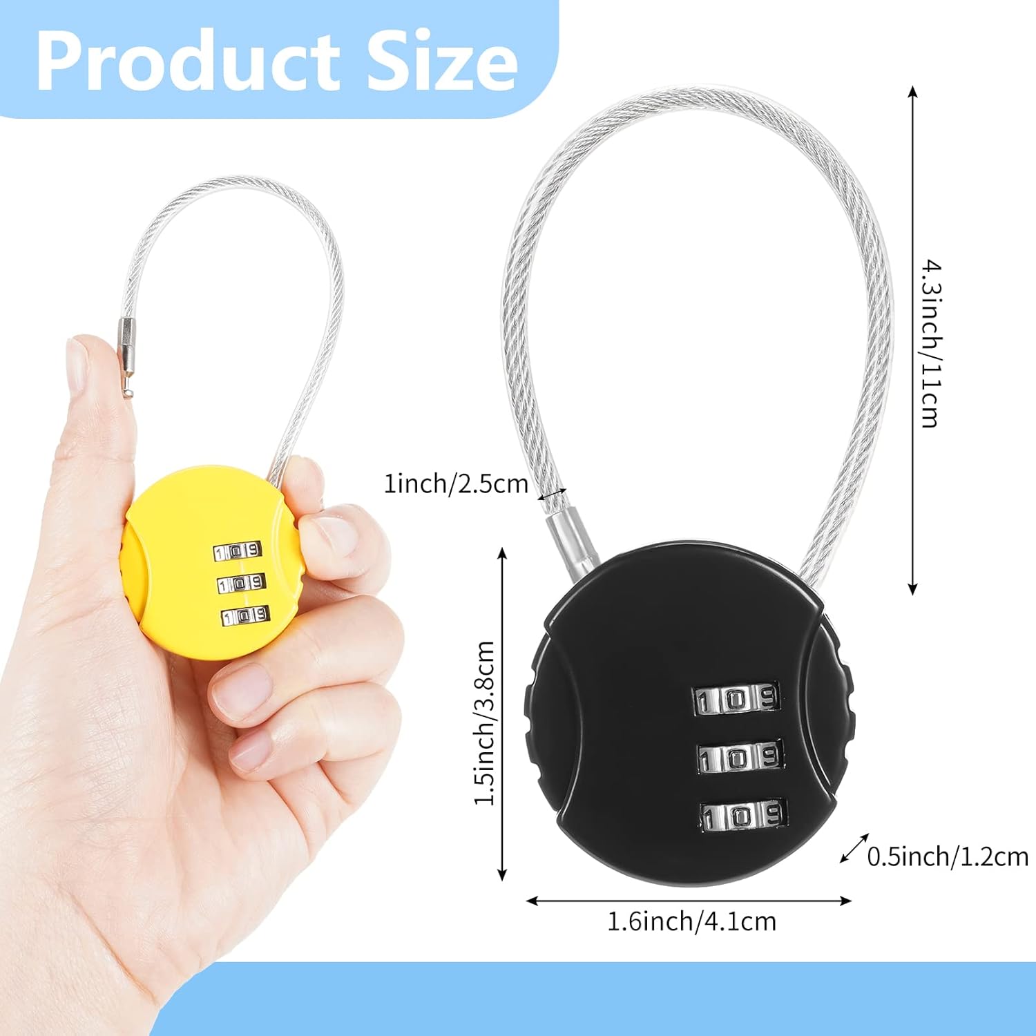 8 Pack Combination Wire Lock 3 - Backpack Lock Combo recensione e prezzo