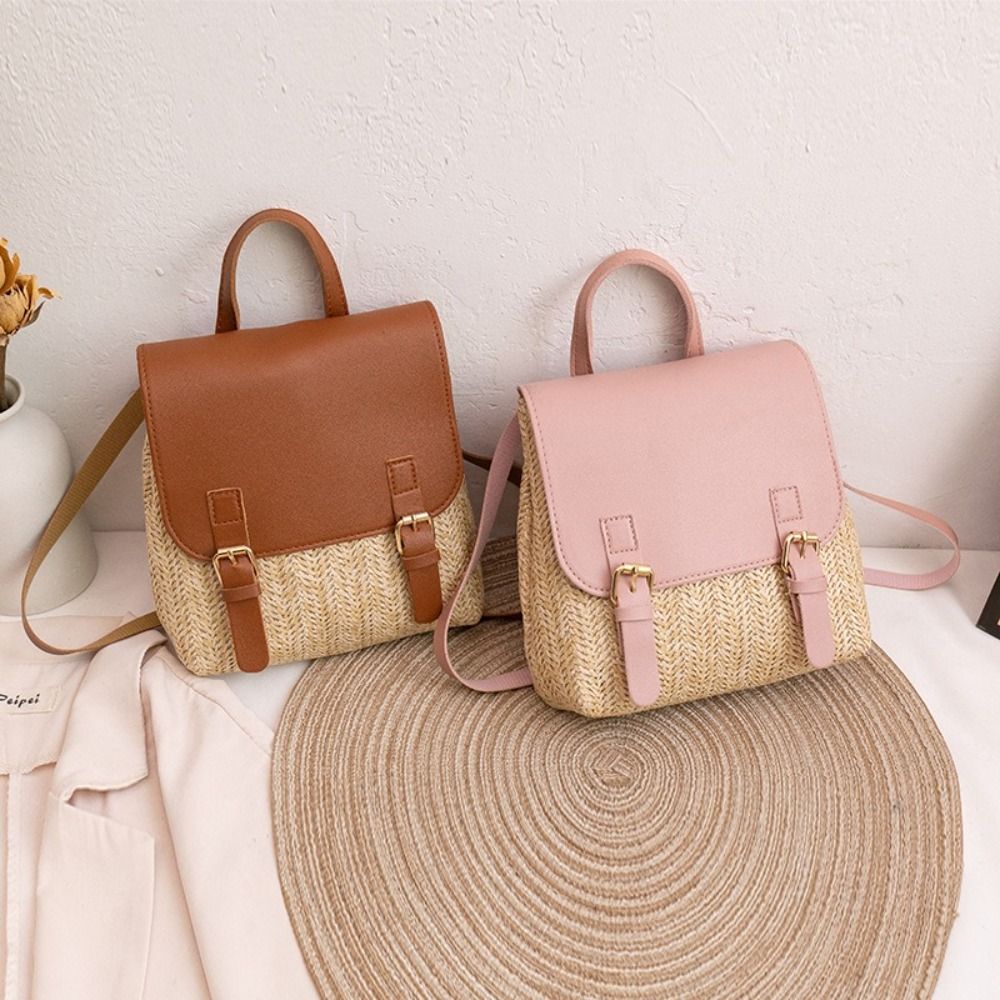 Fashion PU Leather Straw Backp - Leather Backpack Vintage recensione e prezzo
