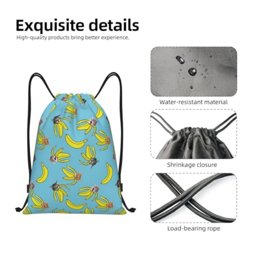Funny Cat Banana Bananas Draws - Drawstring Gym Bag recensione e prezzo