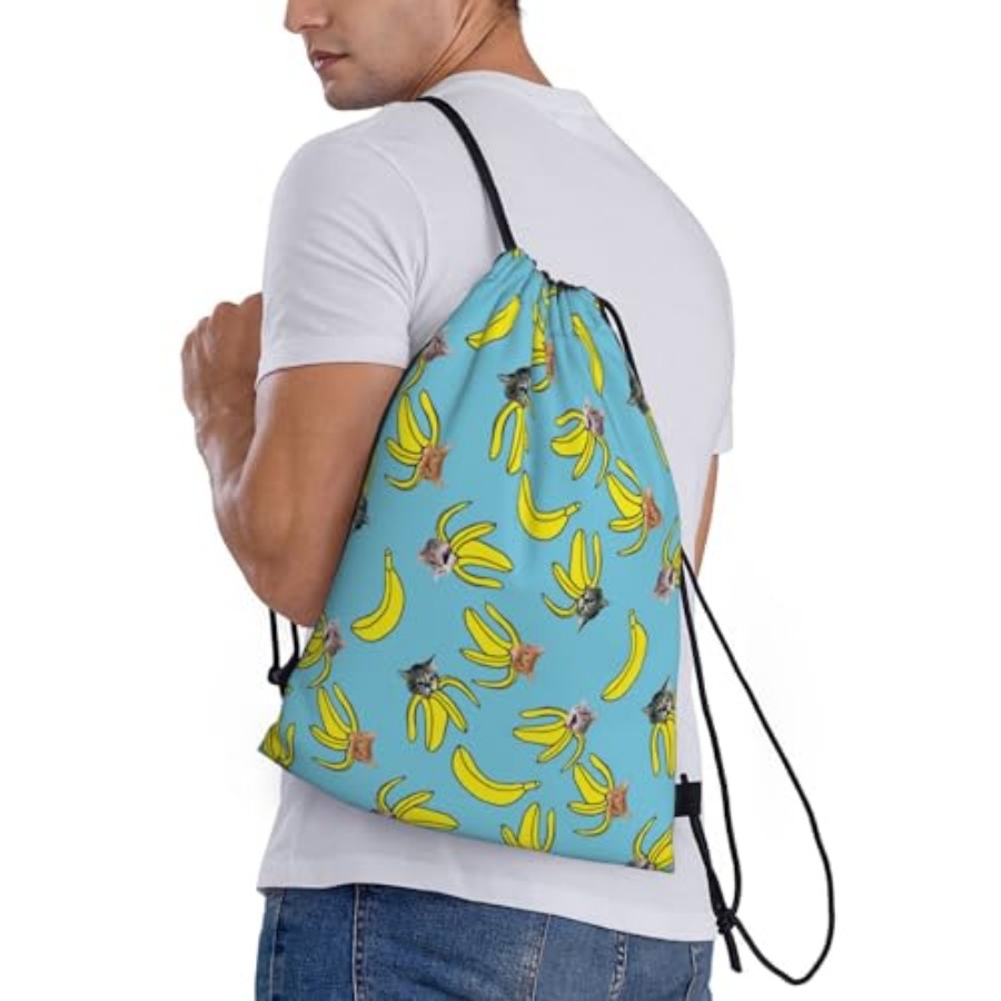 Funny Cat Banana Bananas Draws - Drawstring Gym Bag recensione e prezzo